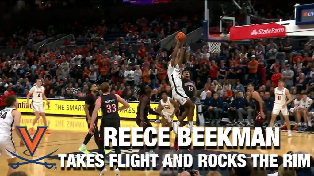 Virginia's Reece Beekman Takes Flight And Rocks The Rim vs Northeastern