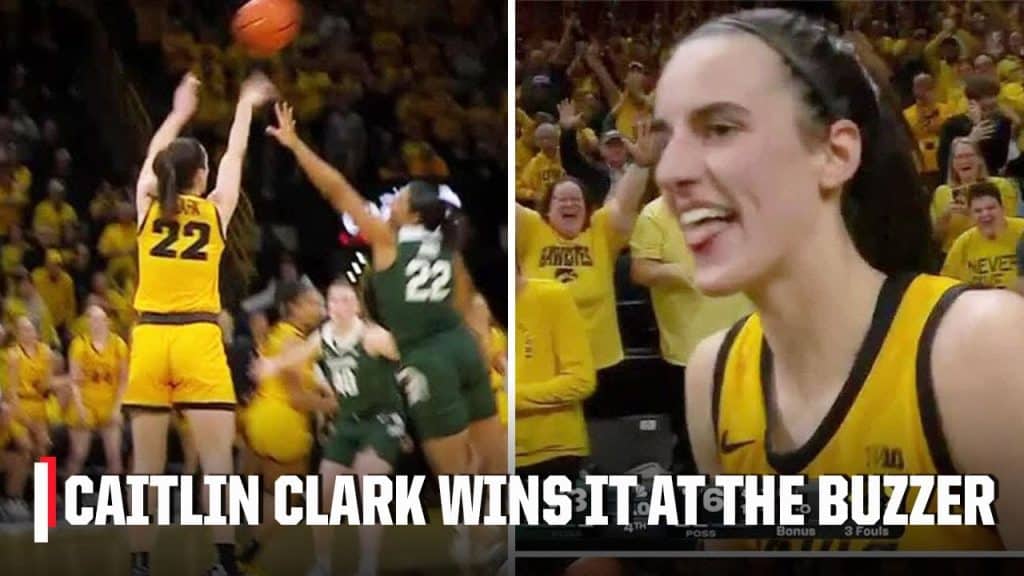 Caitlin Clark drilled the game-winning shot at the buzzer to win it for the Iowa Hawkeyes, 76-73, over the Michigan State Spartans - HQZ Caitlin Clark drilled the game-winning shot at the buzzer to win it for the Iowa Hawkeyes, 76-73, over the Michigan State Spartans