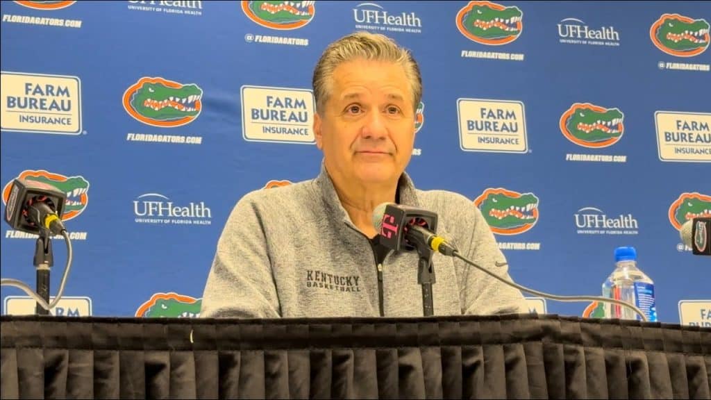 John Calipari reacts to Kentucky’s win over Florida Gators