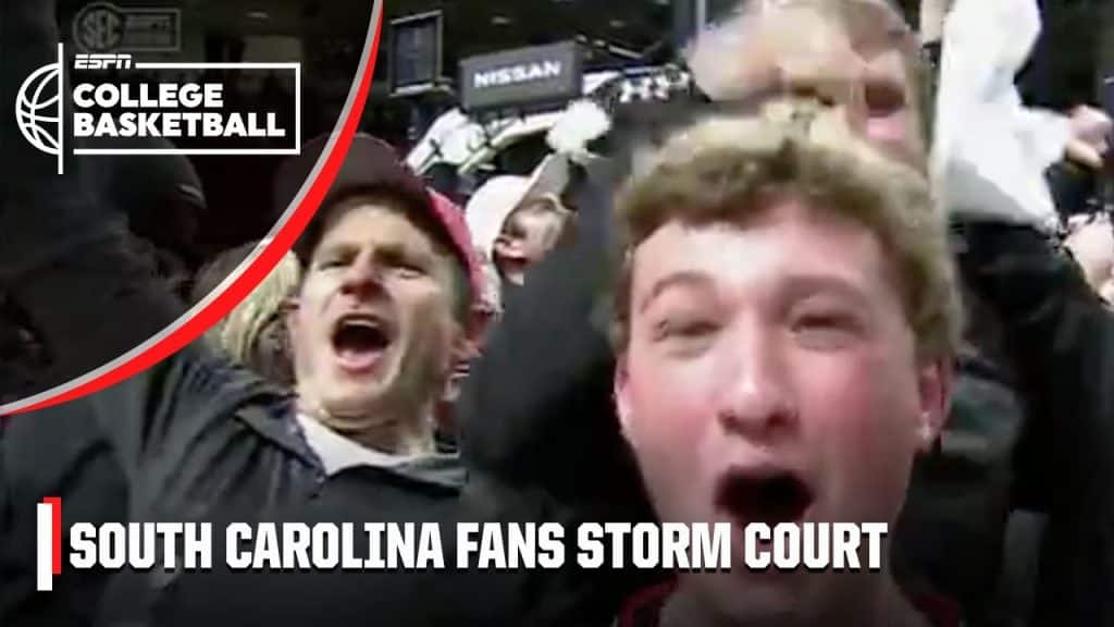 SOUTH CAROLINA FANS STORM COURT AFTER UPSETTING KENTUCKY - HQZ SOUTH CAROLINA FANS STORM COURT AFTER UPSETTING KENTUCKY