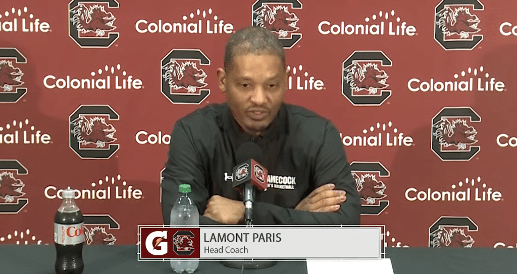 South Carolina Head Coach Lamont Paris met with members of the media following Saturday's 68-62 win over Mississippi State - HQZ South Carolina Head Coach Lamont Paris met with members of the media following Saturday's 68-62 win over Mississippi State