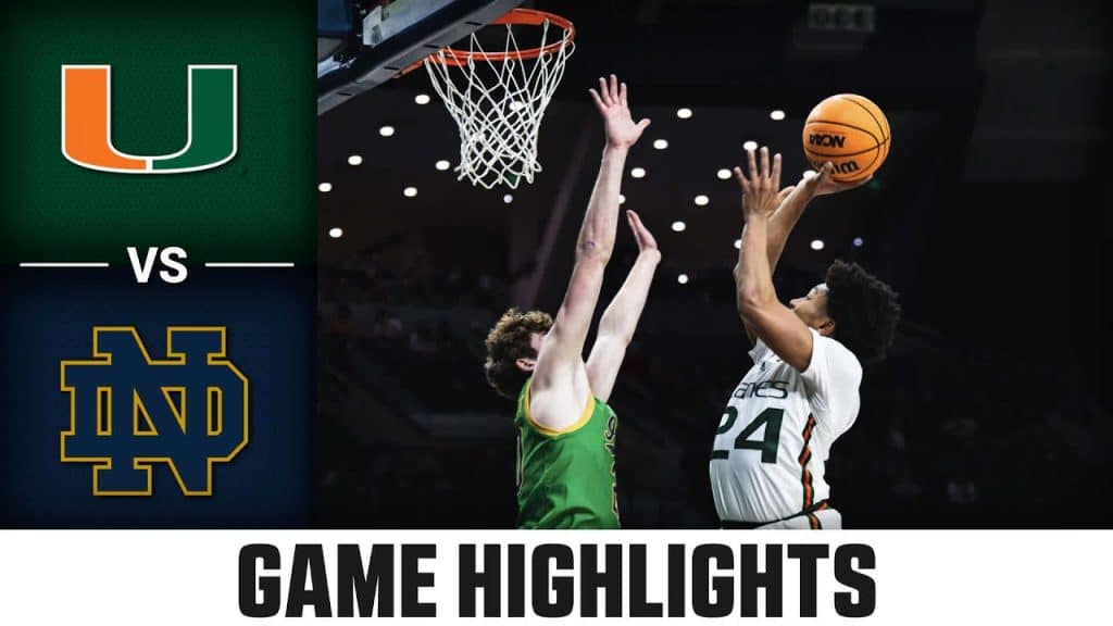 The Hurricanes defeated the Fighting Irish, this time doing so on the road 73-61 - HQZ The Hurricanes defeated the Fighting Irish, this time doing so on the road 73-61
