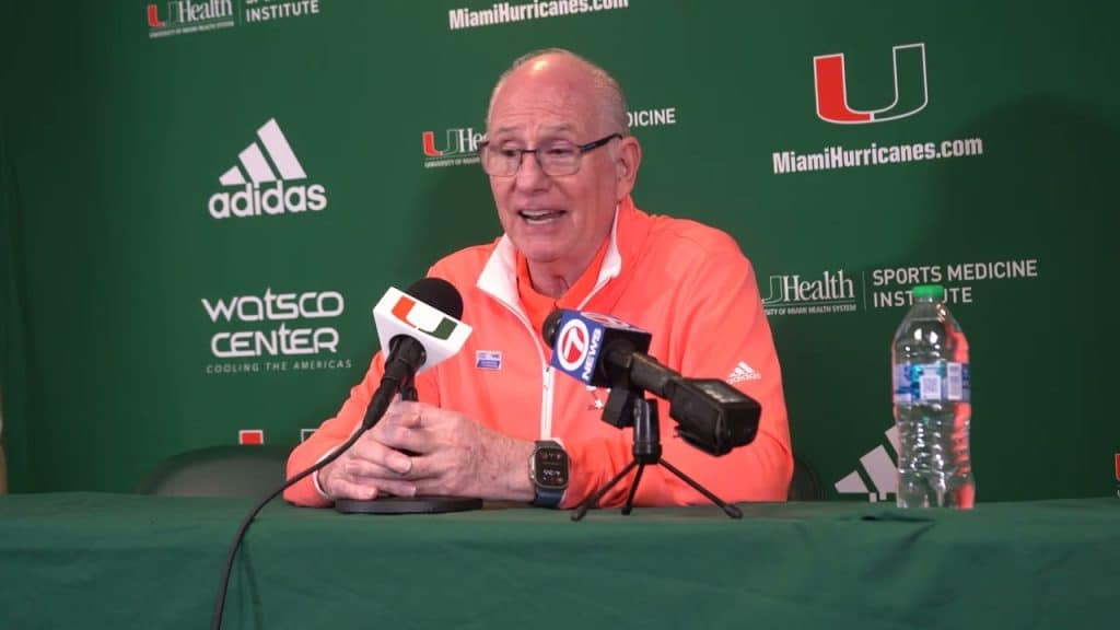 Miami HC Jim Larranaga talks post game after 72-68 win over Pitt - HQZ Miami HC Jim Larranaga talks post game after 72-68 win over Pitt
