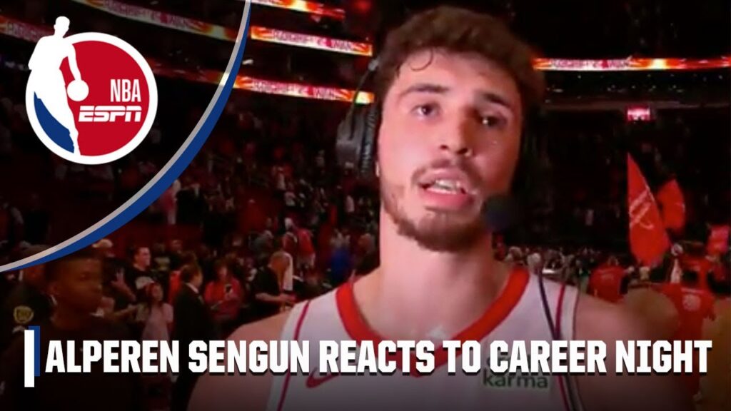 Alperen Sengun joins postgame to react to his career high night dropping 45 PTS, 16 REB and 3 AST in the Houston Rockets' 114-101 win over the San Antonio Spurs - HQZ Alperen Sengun joins postgame to react to his career high night dropping 45 PTS, 16 REB and 3 AST in the Houston Rockets' 114-101 win over the San Antonio Spurs