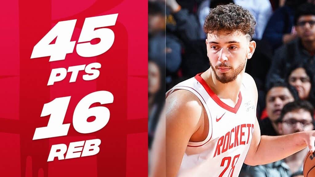 Alperen Sengun totaled 45 points, 16 rebounds, and 5 steals as the Houston Rockets defeated the San Antonio Spurs, 114-101 - HQZ Alperen Sengun totaled 45 points, 16 rebounds, and 5 steals as the Houston Rockets defeated the San Antonio Spurs, 114-101