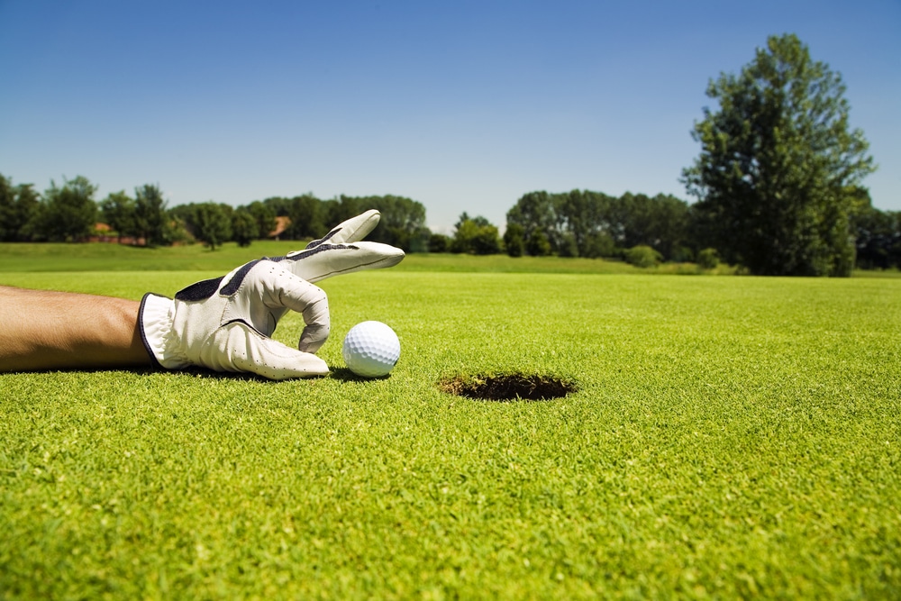 GolfClubGolferConcentratingOnThe18thHole - HQZ