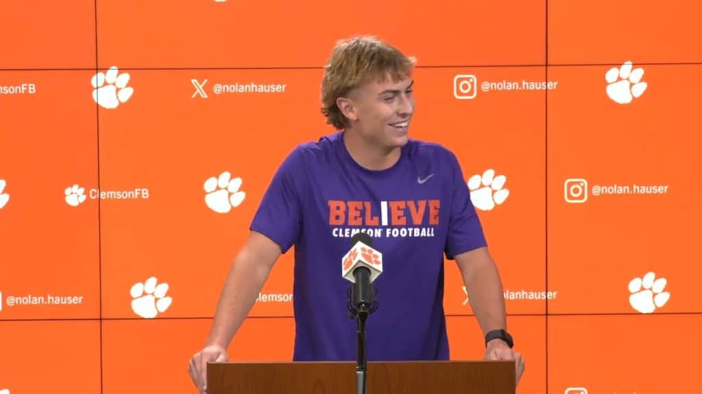 Clemson kicker Nolan Hauser talks about his first kick and more