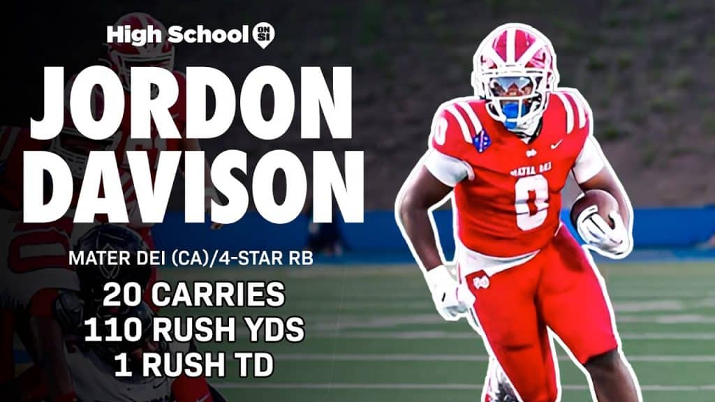 Mater Dei CA four-star running back and Oregon commit Jordon Davison