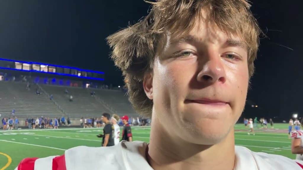 Millard South quarterback Jett Thomalla after win over Millard North