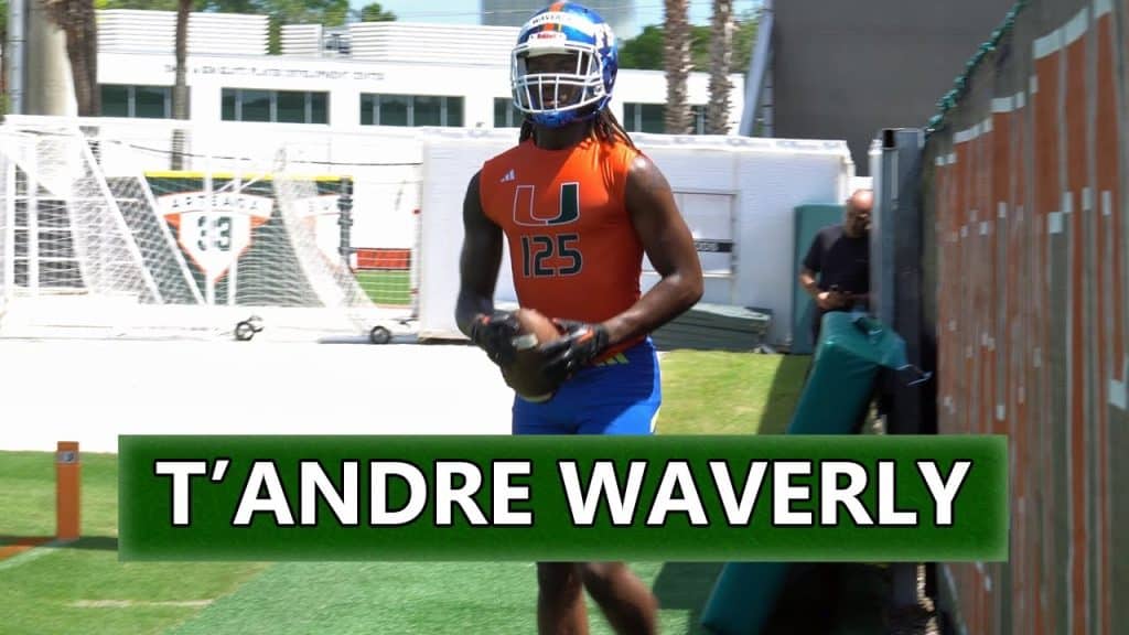 2025 TE TAndre Waverly at Miami Prospect Camp - HQZ 2025 TE TAndre Waverly at Miami Prospect Camp