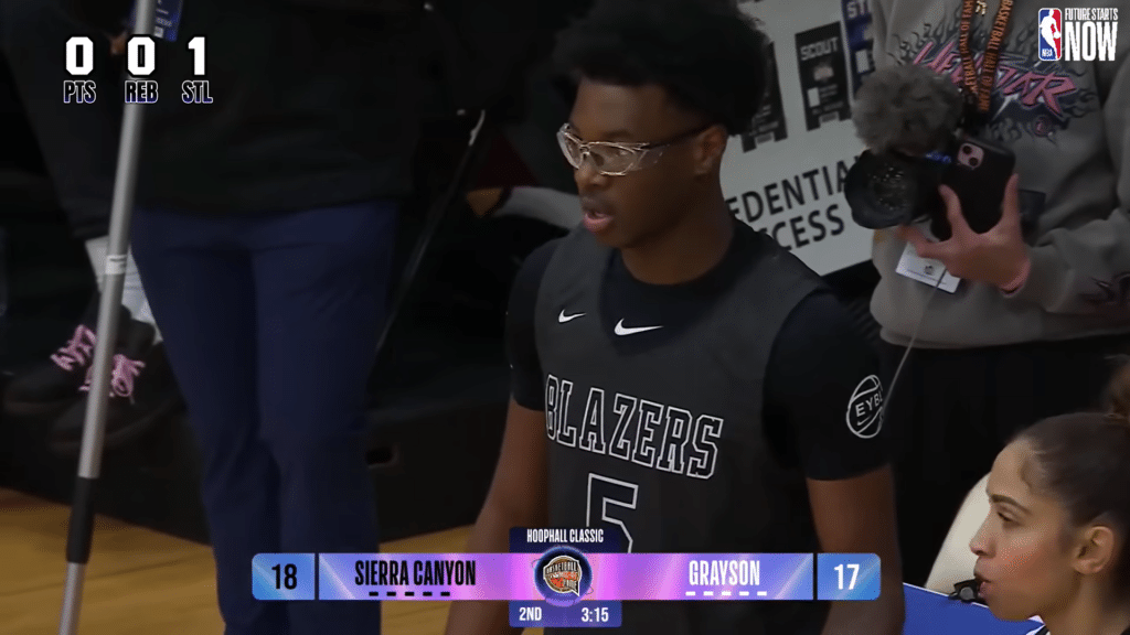 Bryce James in Hoophall Classic 2025 Sierra vs Grayson