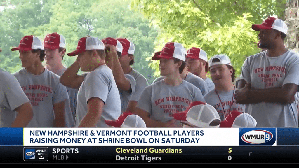 New Hampshire and Vermont football players raising money at Shrine Bowl