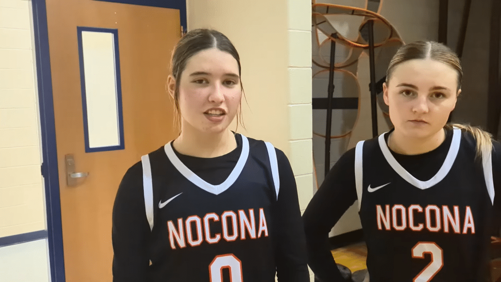 Nocona basketball players Meg Meekins and Skyler Smith - HQZ Nocona basketball players Meg Meekins and Skyler Smith
