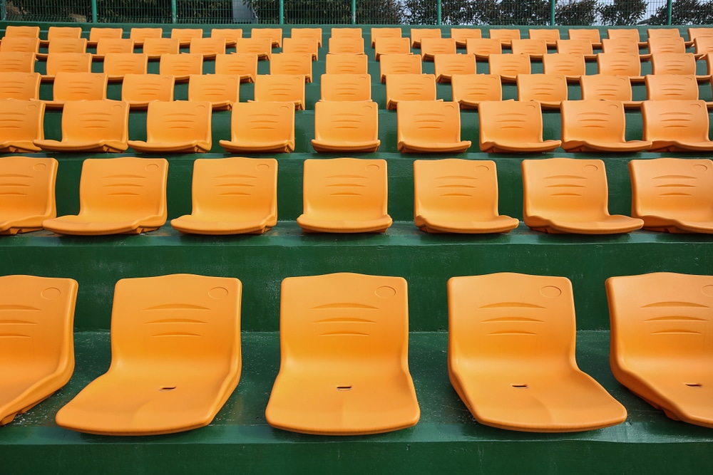 Empty Plastic Chairs at the Stadium