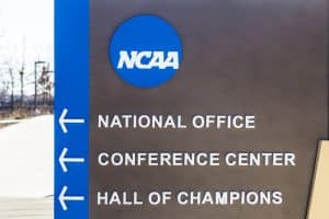 Indianapolis-CircaMarch2017NationalCollegiateAthleticAssociationHeadquarters - HQZ Indianapolis - Circa March 2017: National Collegiate Athletic Association Headquarters. The NCAA regulates athletic programs of many colleges and universities VI