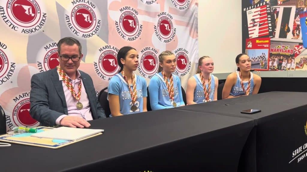 South River girls basketball press conference Maryland Class 3A state final