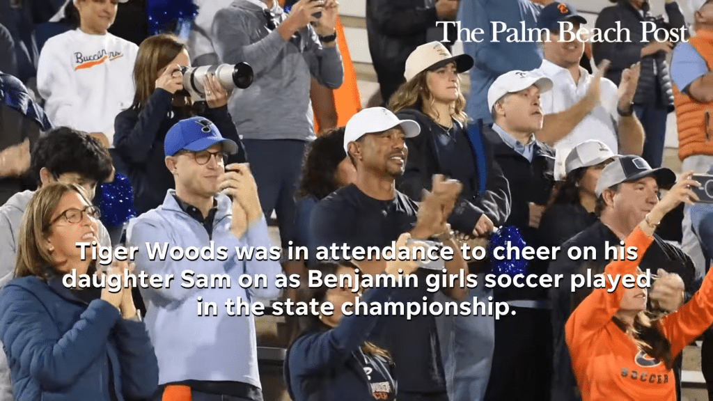 Tiger Woods cheers on daughter Sam Woods as her team captures Florida girls soccer state title - HQZ Tiger Woods cheers on daughter Sam Woods as her team captures Florida girls soccer state title