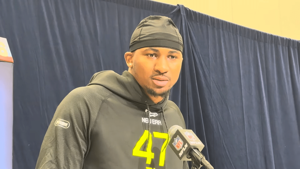 Boston College DE Donovan Ezeiruaku Speaks at the Combine