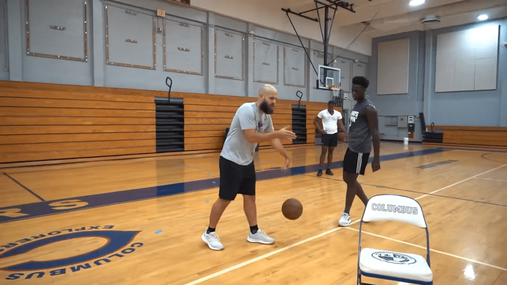 Coach Andrew Moran teaching how to create space